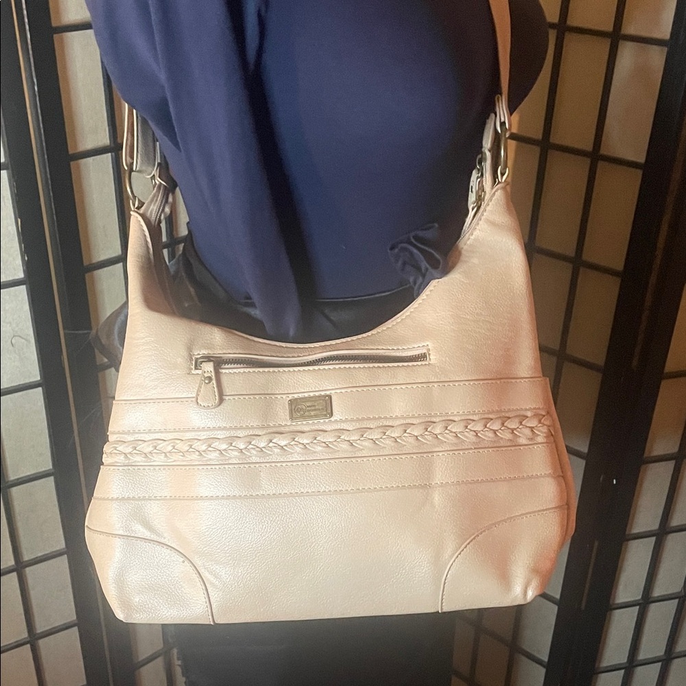 White Mountain Cream Braided Shoulder Bag